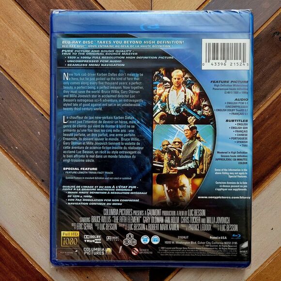 The Fifth Element (Blu-ray Disc 2007) Bruce Willis / Canadian Ed. English/French - Picture 2 of 2